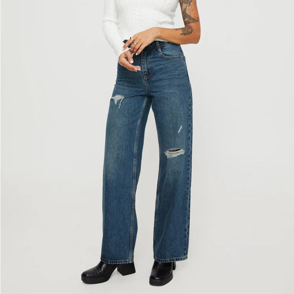 New with tags Princess Polly straight leg denim jeans size 0 waist 24